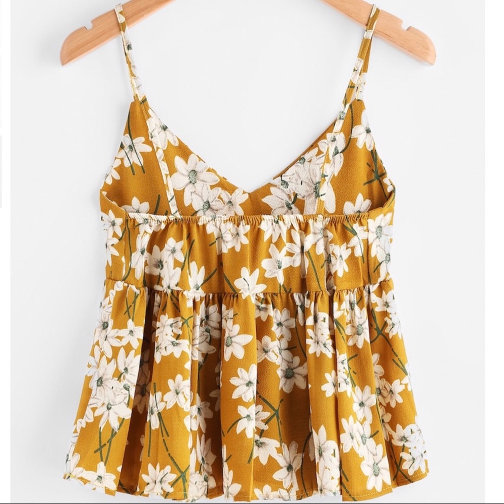 Floral Babydoll Spaghetti Strap Top - Picture 5 of 8